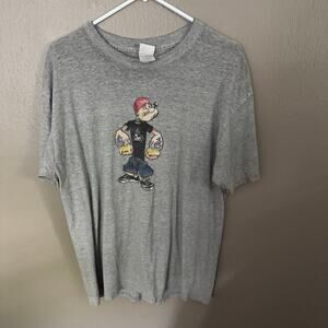 VINTAGE 2000'S POPEYE Logo Graphic Tee Size Large casual short sleeve